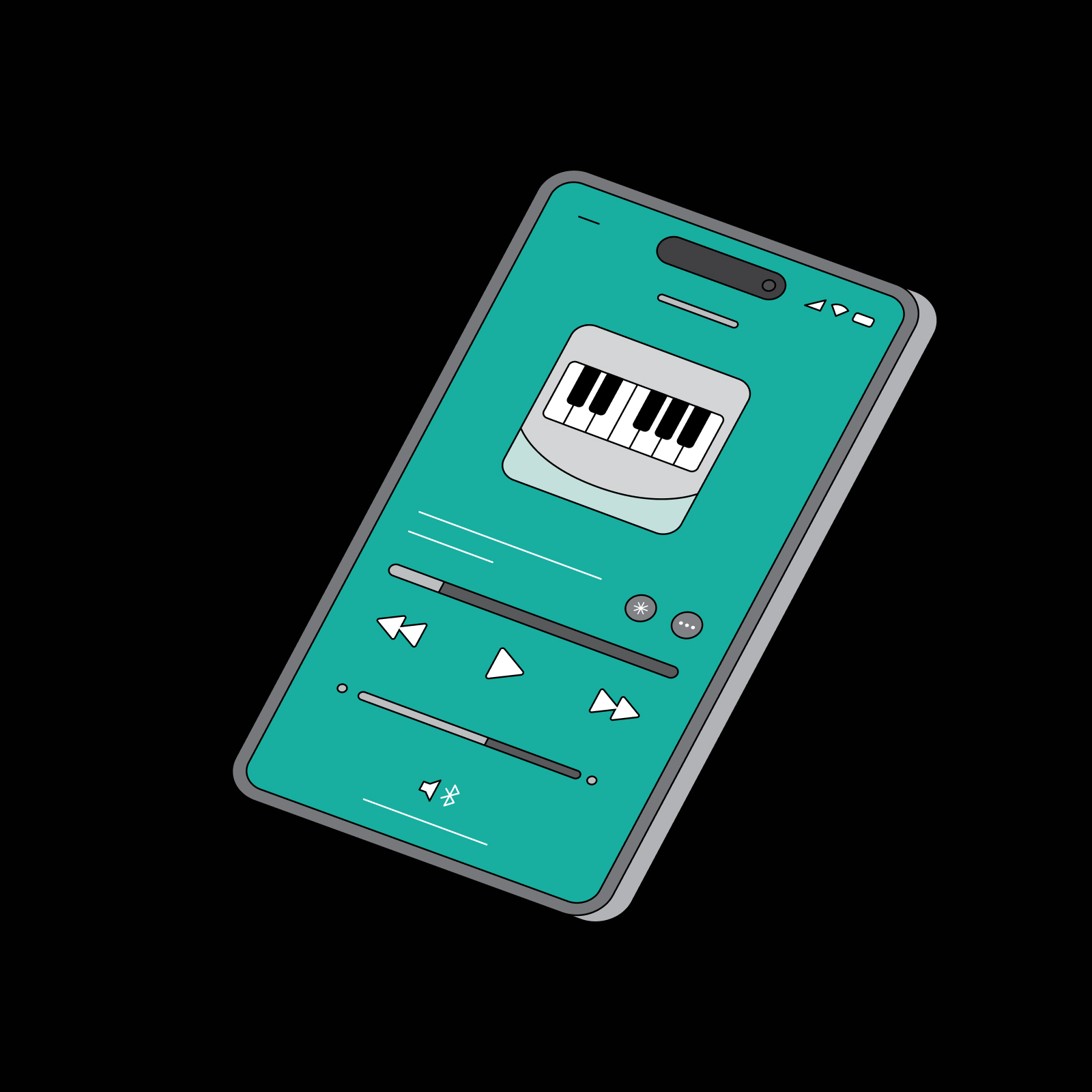 Music curation interface showing acoustic and musical properties
